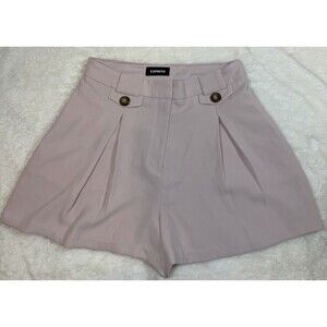 Express women’s Shortie Extreme High Rise Paperbag Shorts Light Pink Size 6